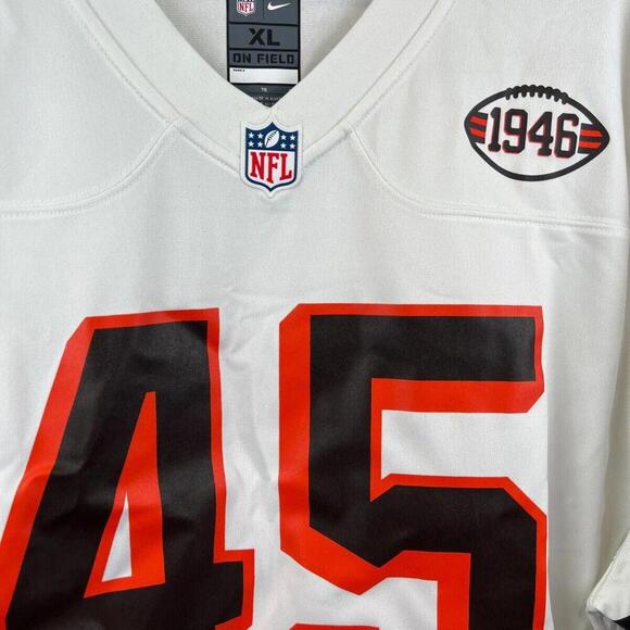 Custom Cleveland Browns #45 "Delong" Jersey - Nike On Field - Size XL - White - Picture 8 of 8